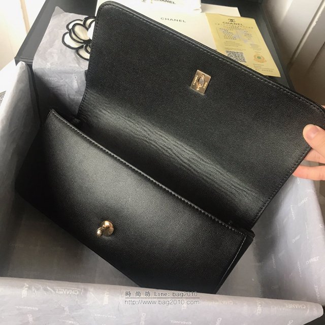 Chanel女包 AS0082 2019vintage早春新款 香奈兒翻蓋女包 黑色 香奈爾鏈條斜挎包  djc2565
